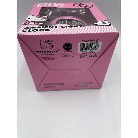 Hello Kitty Pink Ambient Projection Light Alarm Clock NEW In Box - Picture 7 of 8